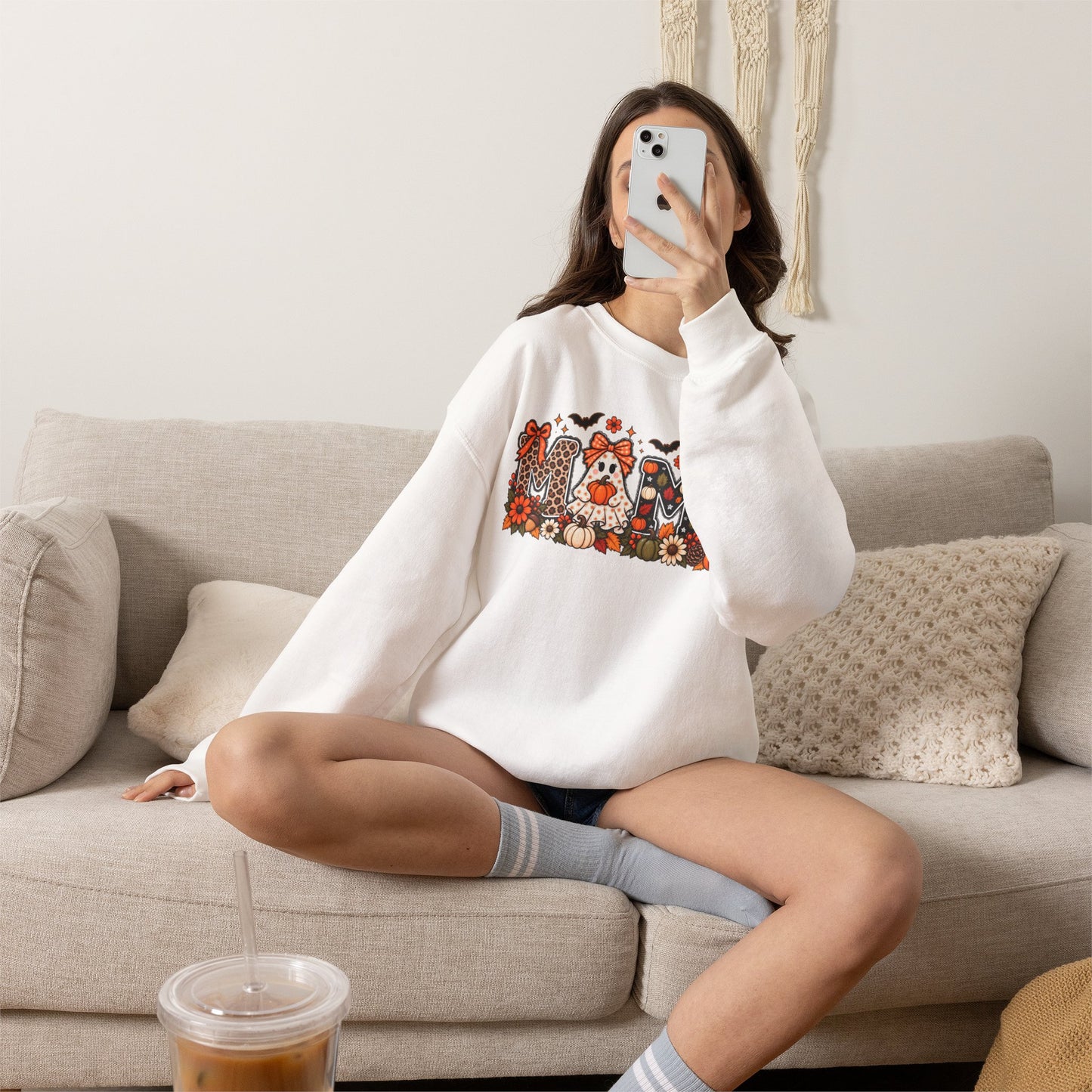 Mom Crewneck Sweatshirt — Floral Corgi Mom Graphic Pullover