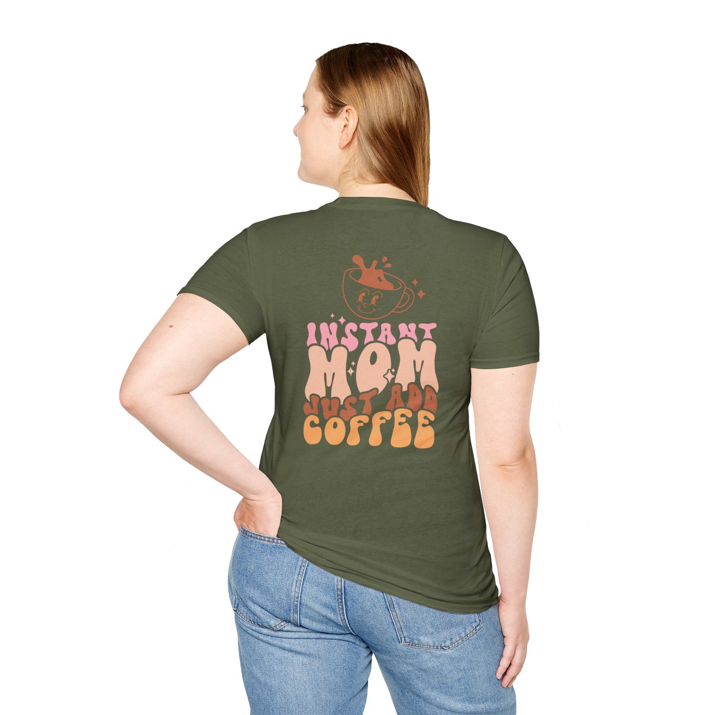 Coffee Mom T-Shirt — "Instant Mom Just Add Coffee" Retro Graphic Tee