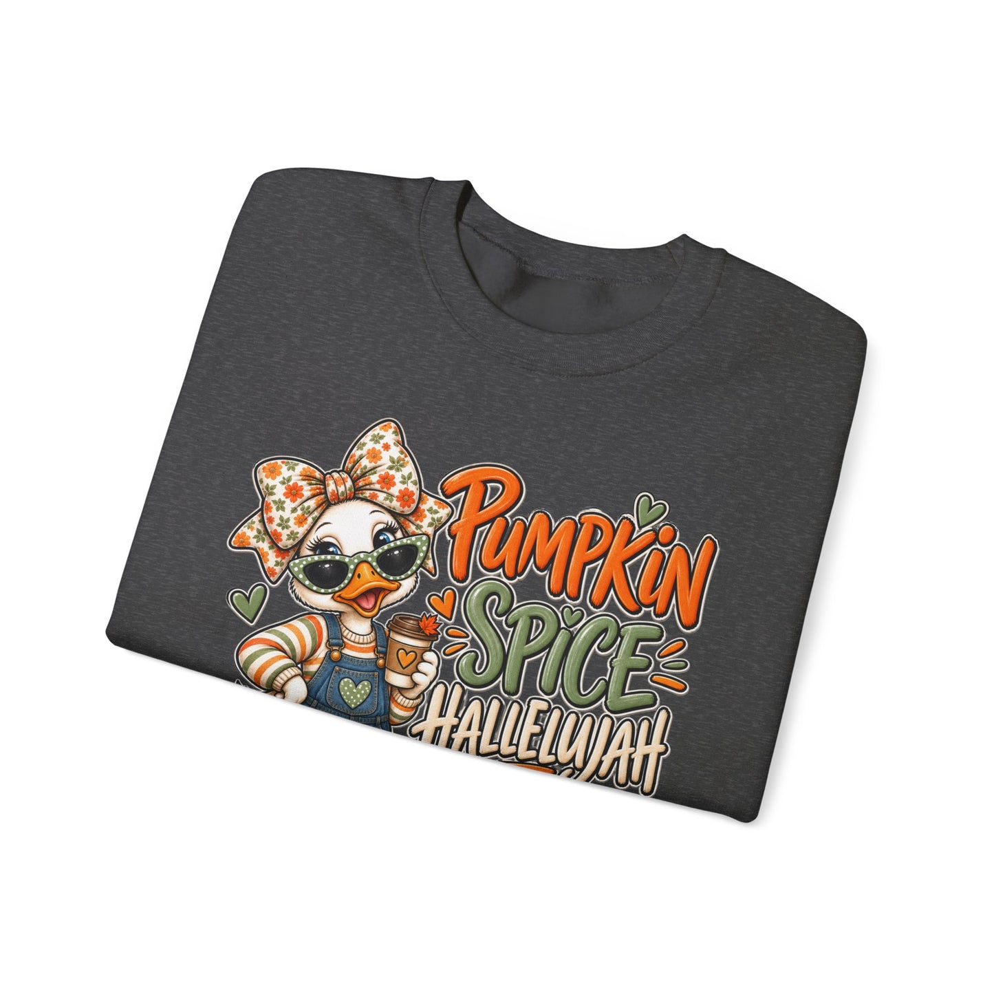 Pumpkin Spice Hallelujah Sweatshirt — Cute Fall Duck Graphic