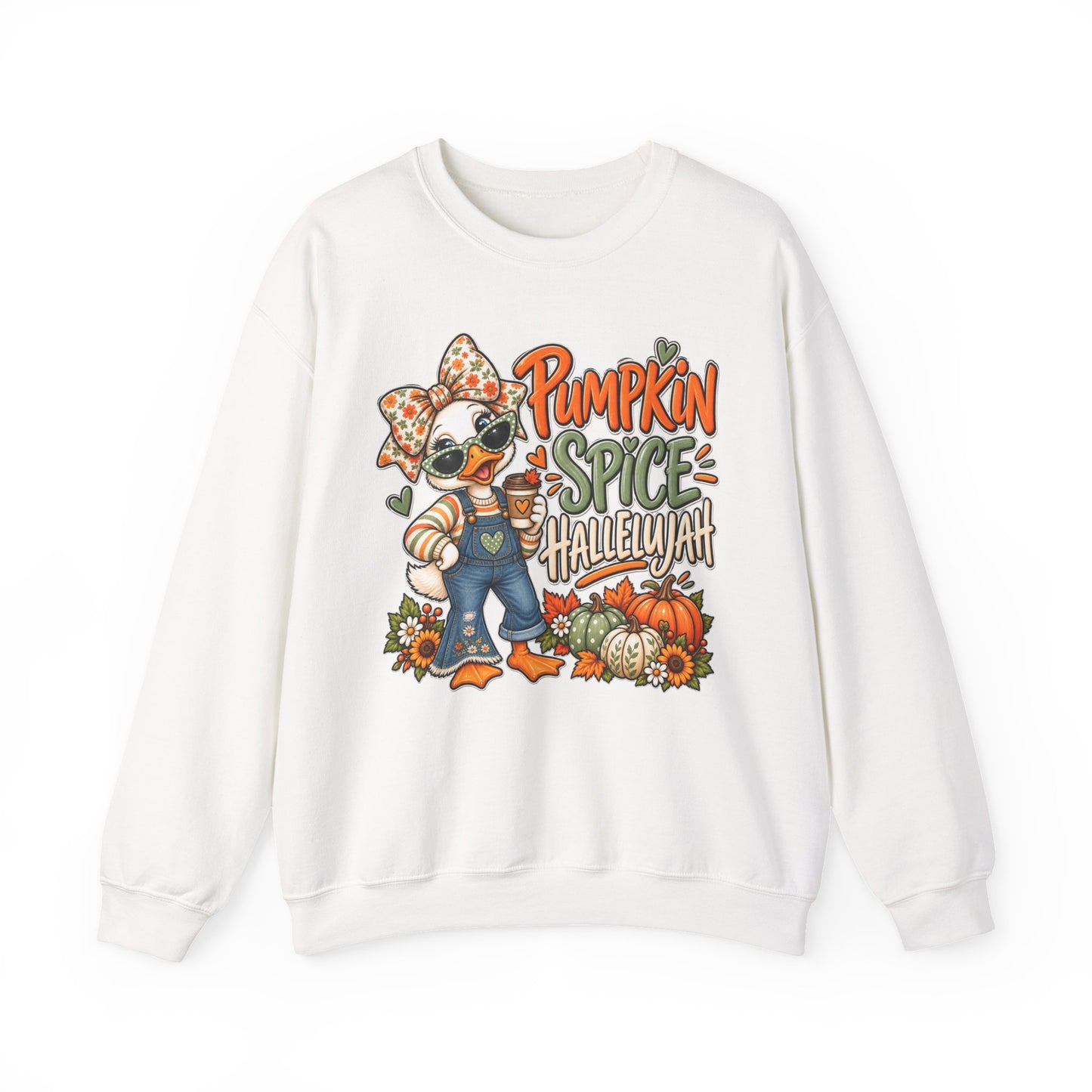Pumpkin Spice Hallelujah Sweatshirt — Cute Fall Duck Graphic