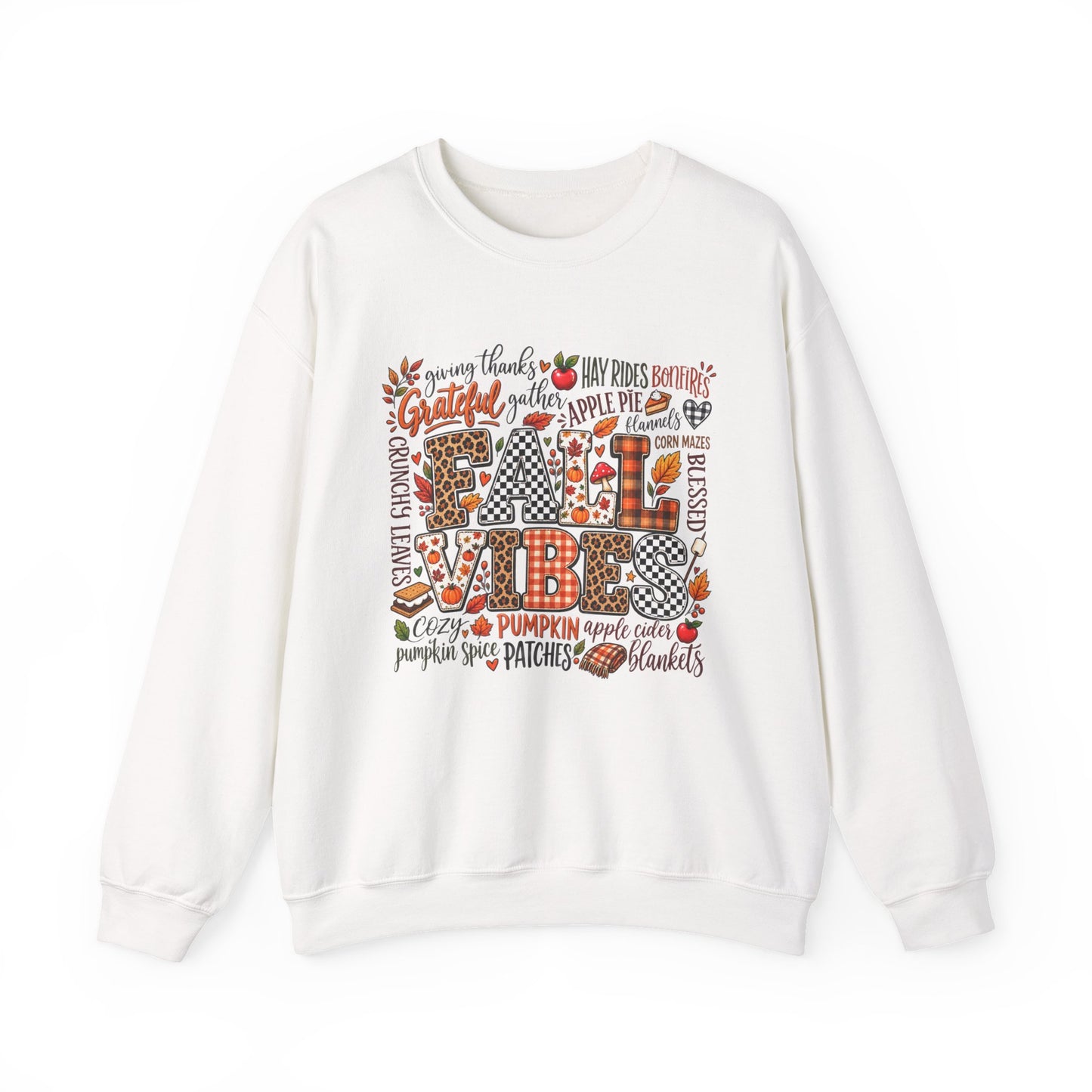 Fall Vibes sweatshirt | Autumn Pumpkin Leaves Cozy Season Crewneck