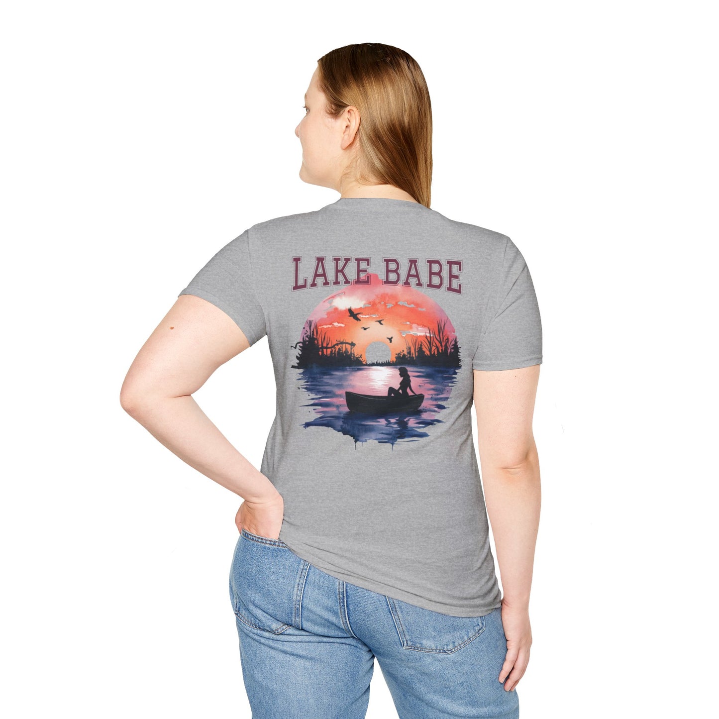 Lake Babe T-Shirt — Sunset Boat Lake Life Tee