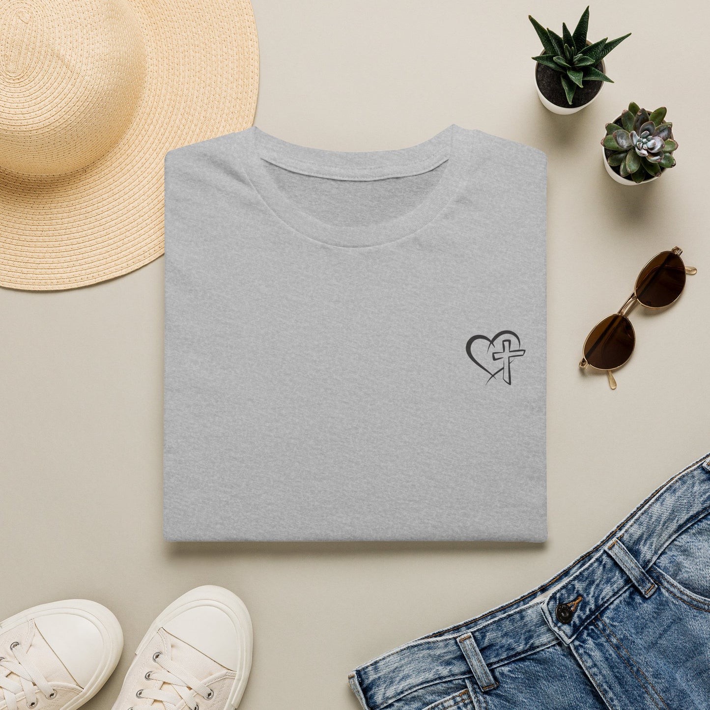 Heart Cross Logo T-Shirt — Minimal Christian Tee
