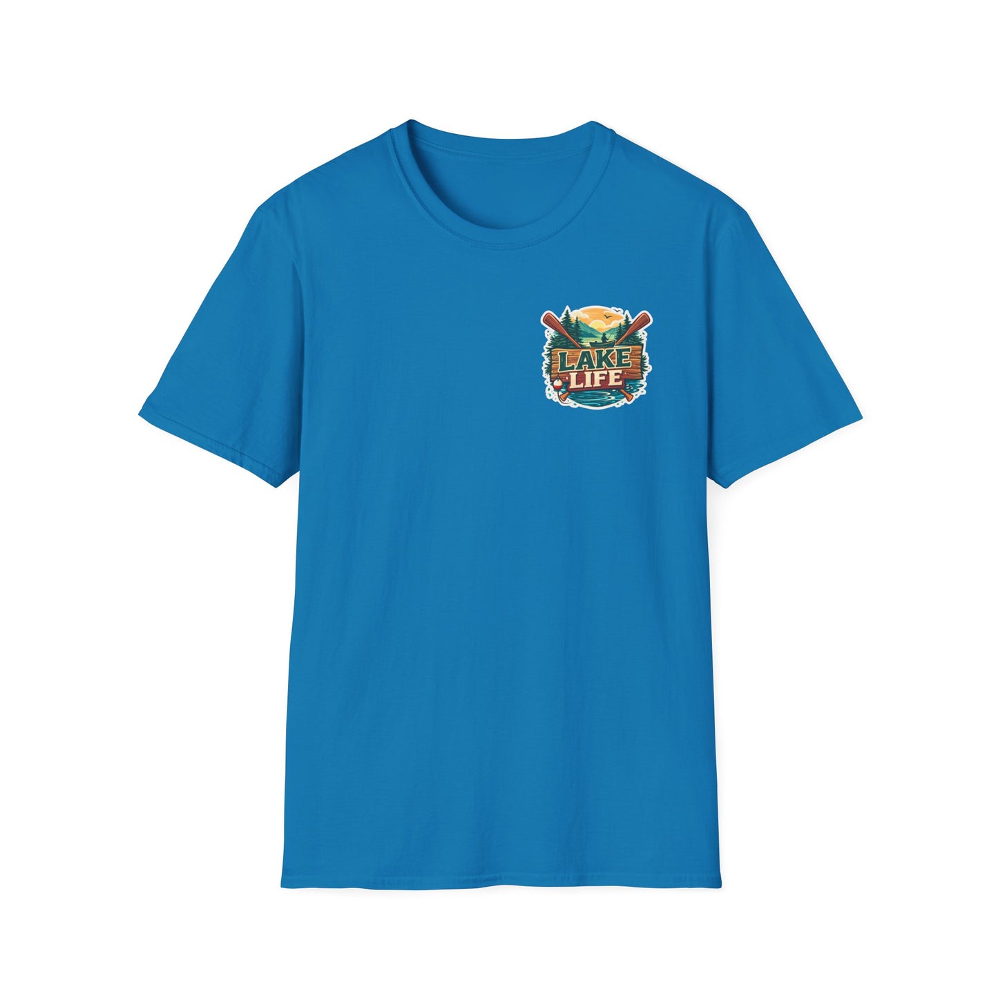 Lake Life T-Shirt — "Life Is Better at the Lake" Boat, Dock & Rocking Chair Design