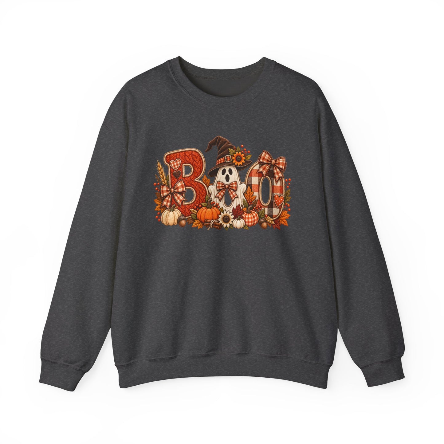 Halloween 'Boo' Crewneck Sweatshirt — Cute Autumn Ghost Pumpkin Design