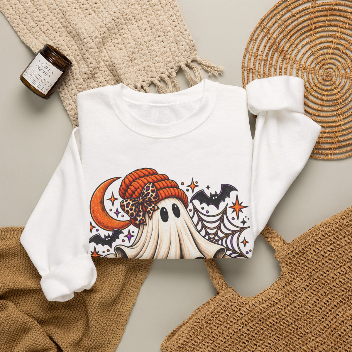 Halloween 'Spooky' Ghost Crewneck Sweatshirt