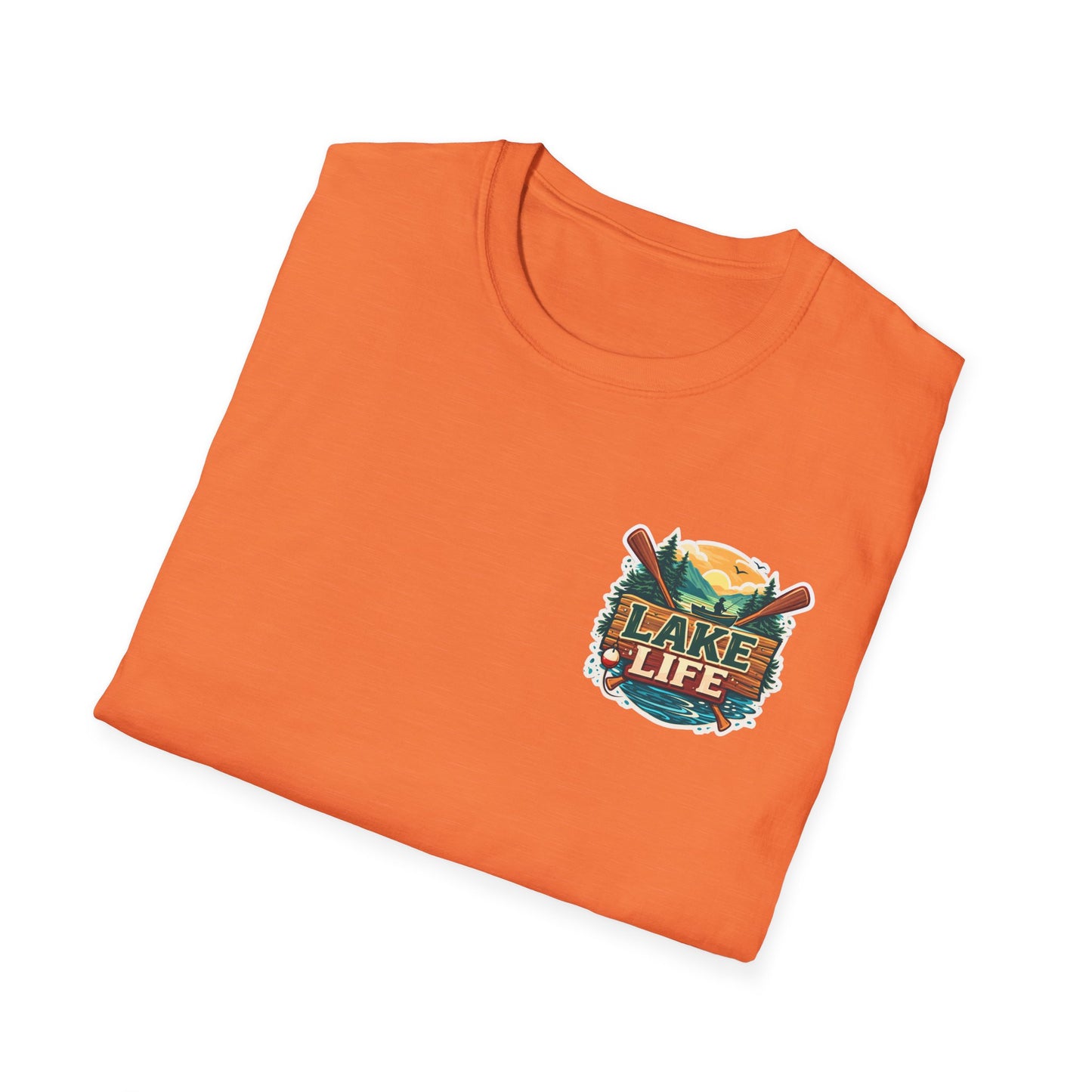 Lake Life T-Shirt — "Life Is Better at the Lake" Boat, Dock & Rocking Chair Design