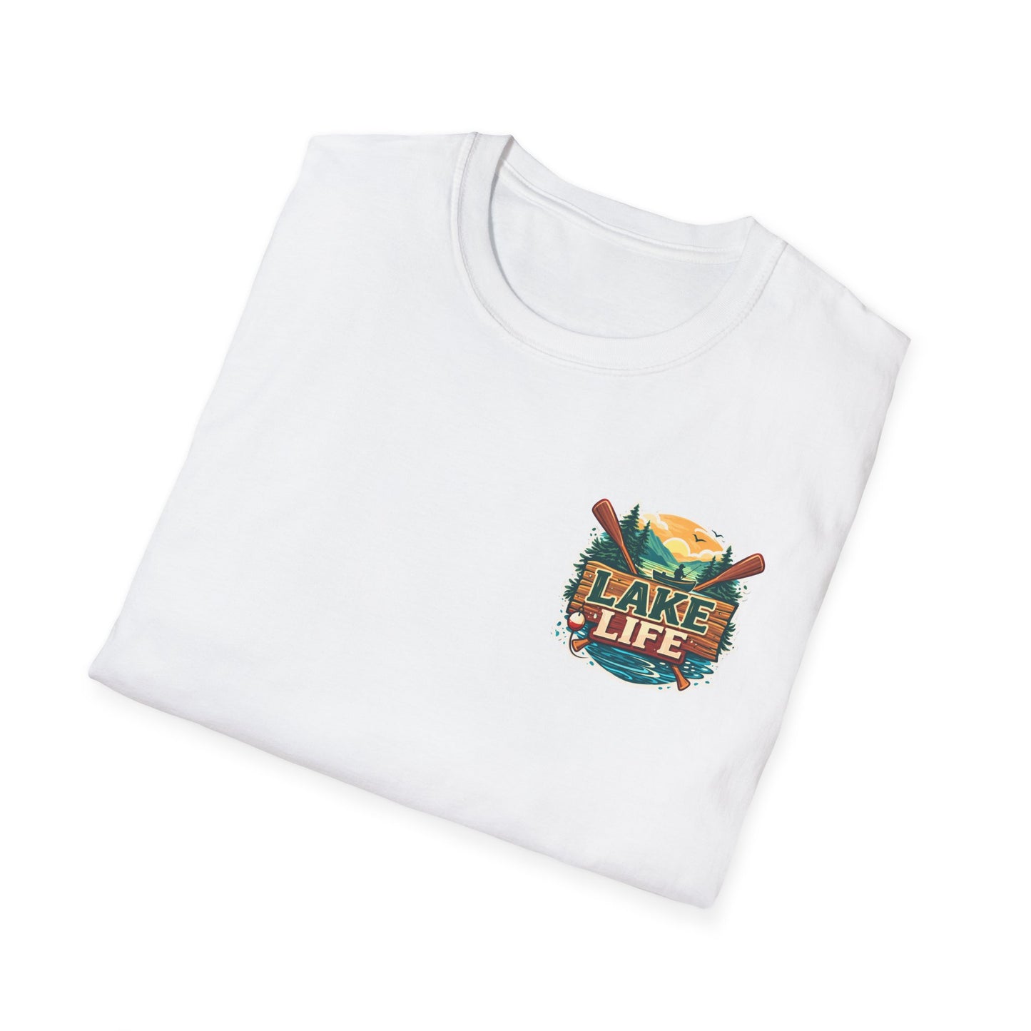 Lake Life T-Shirt — "Life Is Better at the Lake" Boat, Dock & Rocking Chair Design