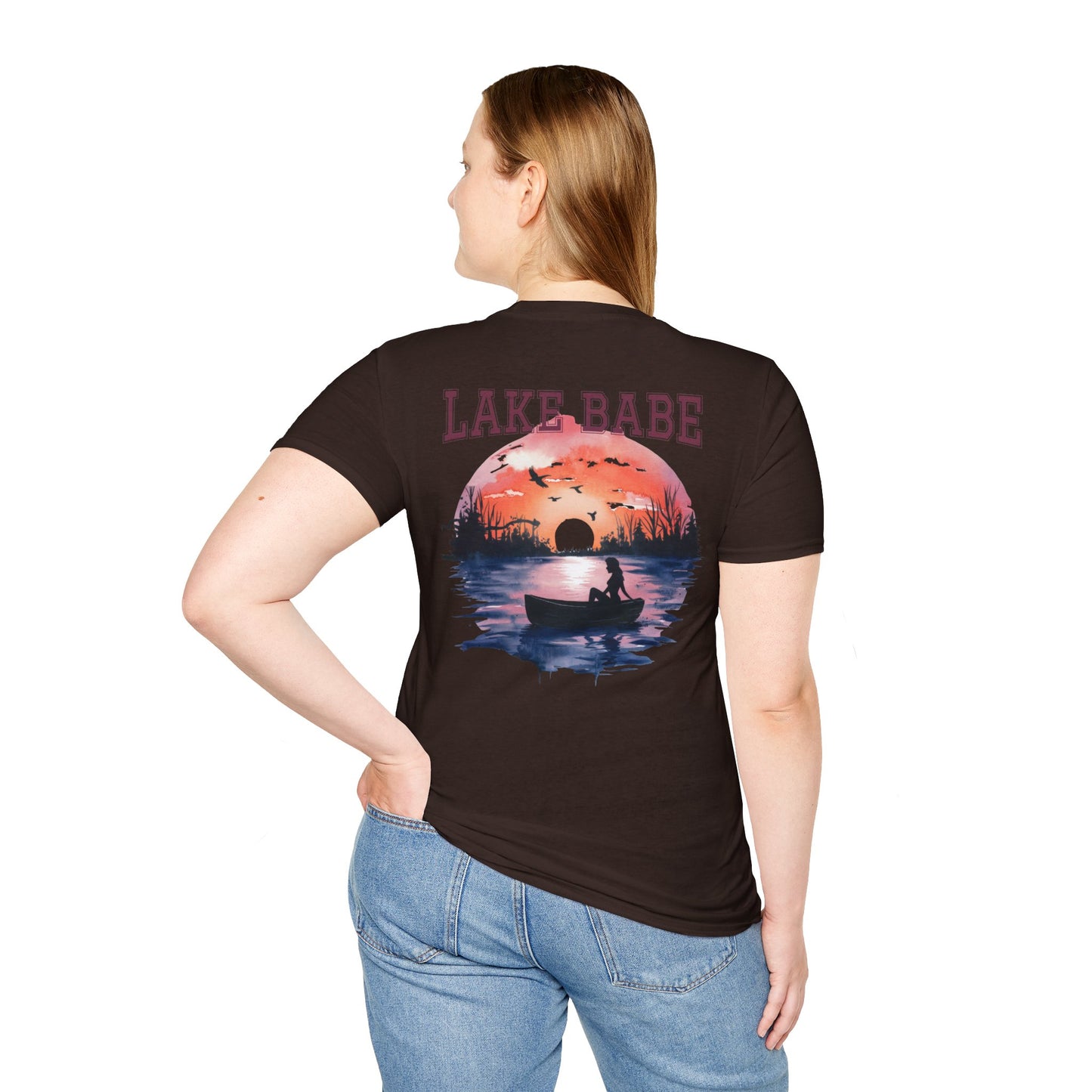 Lake Babe T-Shirt — Sunset Boat Lake Life Tee