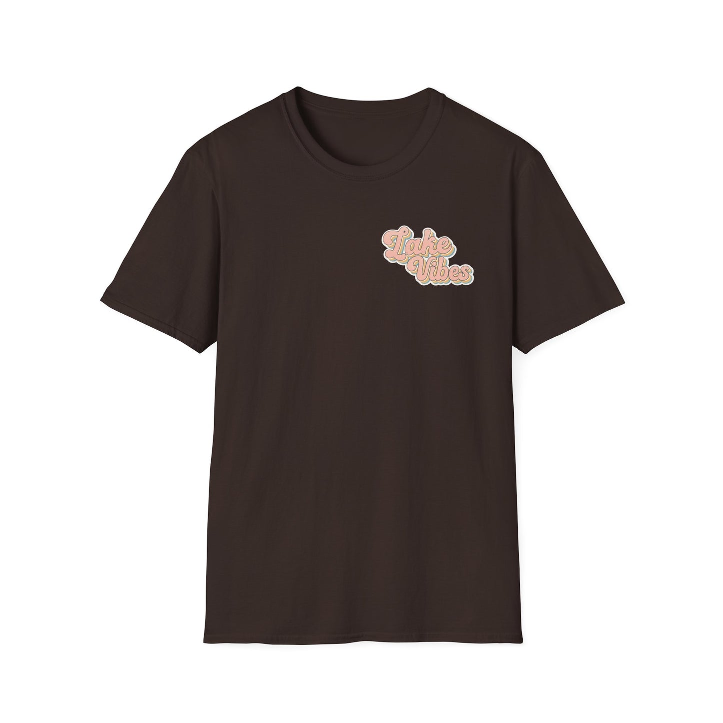 Lake Vibes T-Shirt — Pastel Scenic Watercolor Lake Tee