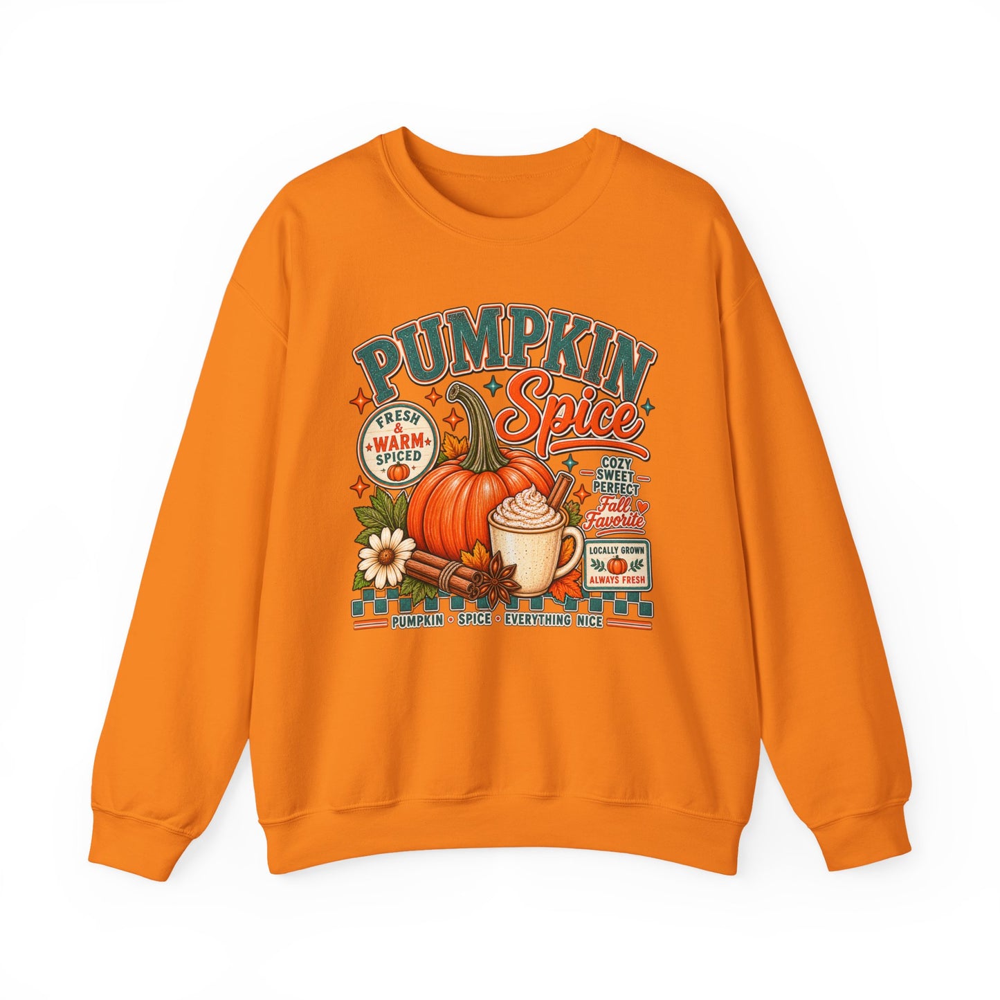 Pumpkin Spice Fall Sweatshirt — Cozy Pumpkin Latte Autumn Graphic