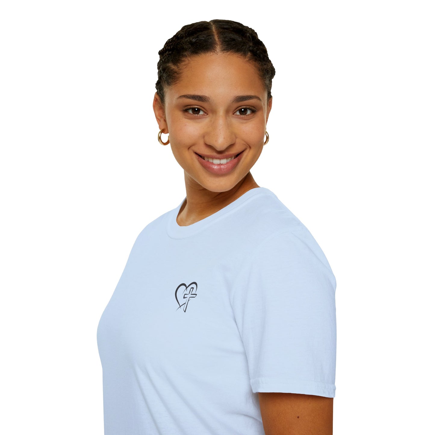 Christian Heart Cross T-Shirt — Minimal Faith Pocket Tee