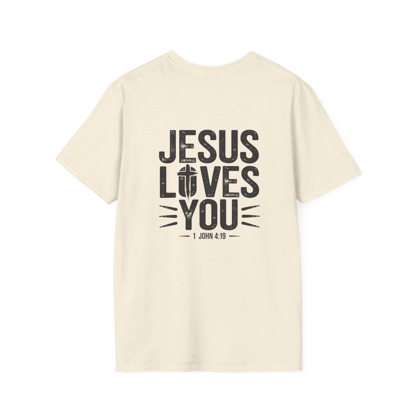 Embroidered Heart & Cross Tee — Christian Minimalist T-Shirt