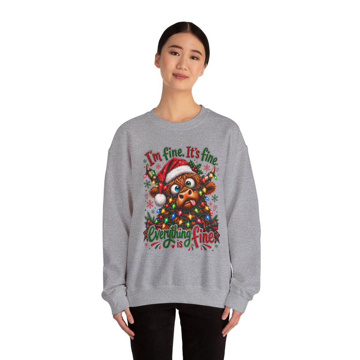 I’m Fine It’s Fine Everything Is Fine Sloth Christmas Sweatshirt