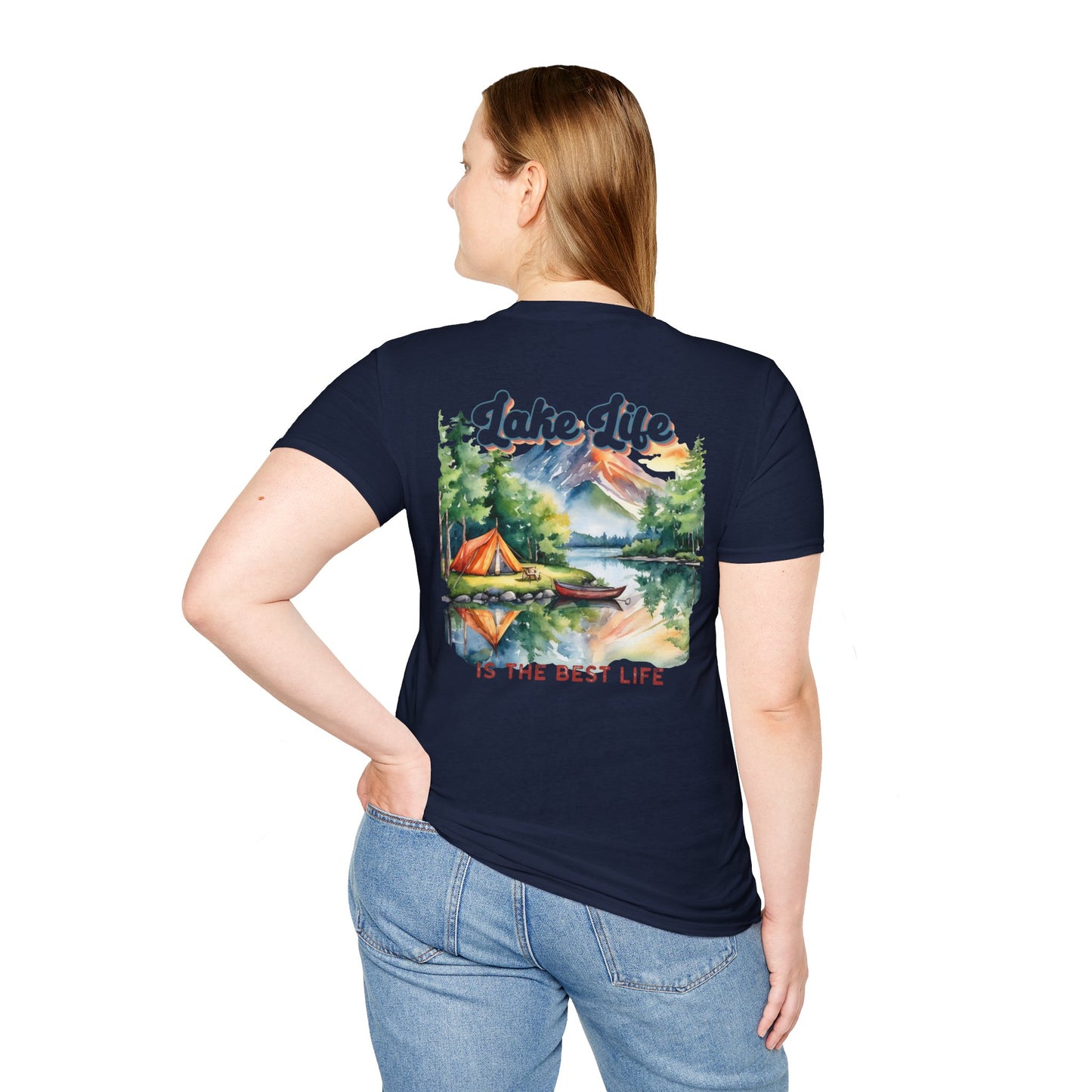 Lake Life Tee — Scenic Boat & Colorful Sky T-Shirt