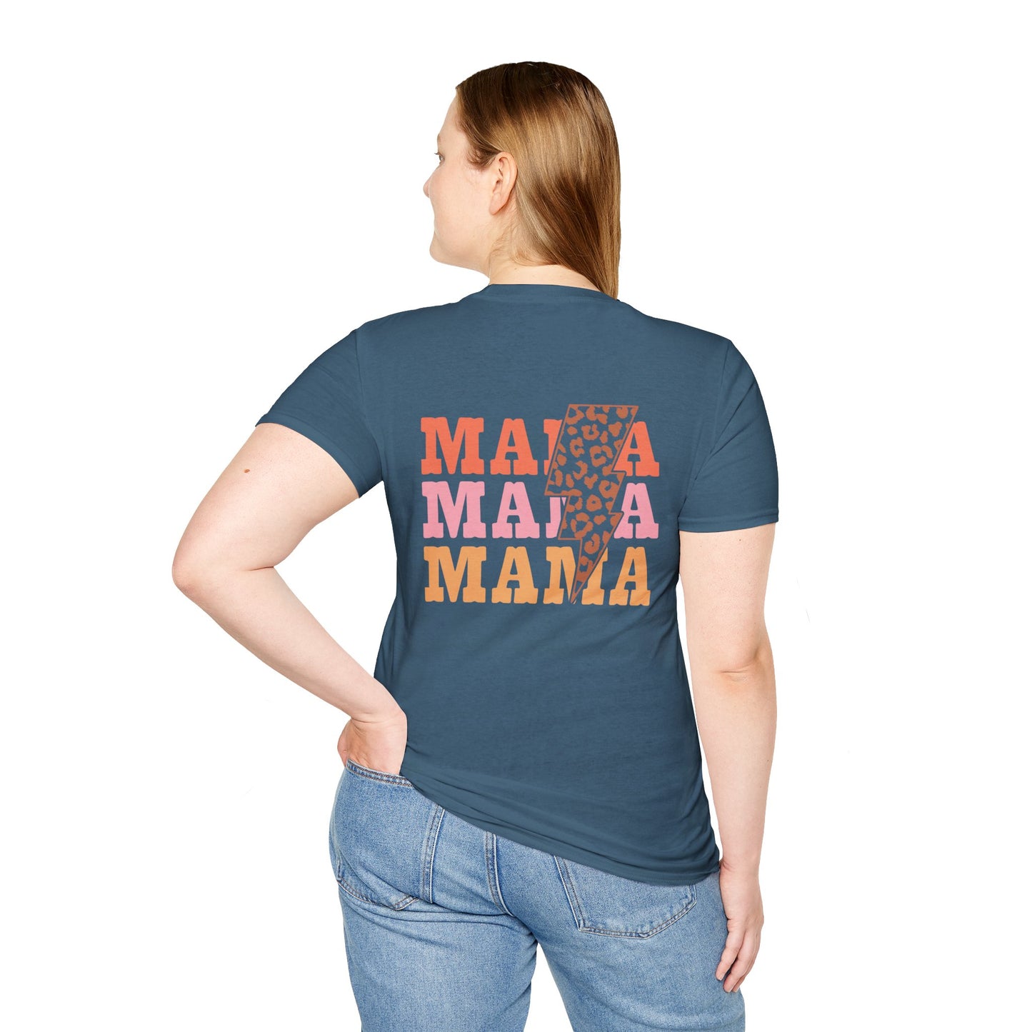 Mama Lightning Bolt Shirt, Retro Leopard Mama Tee, Trendy Mom Graphic Tee, Cool Mom Shirt, Gift for Mom, Neutral Aesthetic Tee