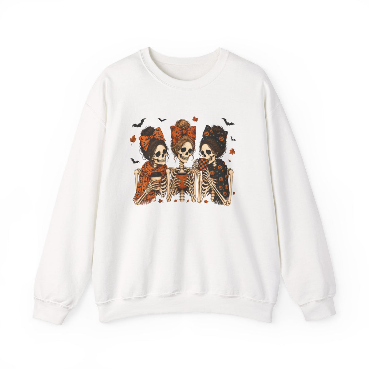 Skeleton Sisters Crewneck Sweatshirt — Halloween Day of the Dead Gothic Graphic