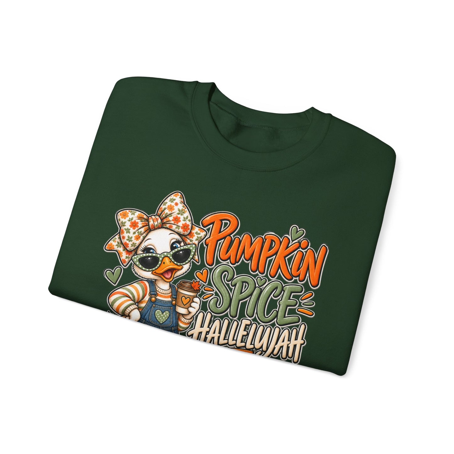 Pumpkin Spice Hallelujah Sweatshirt — Cute Fall Duck Graphic