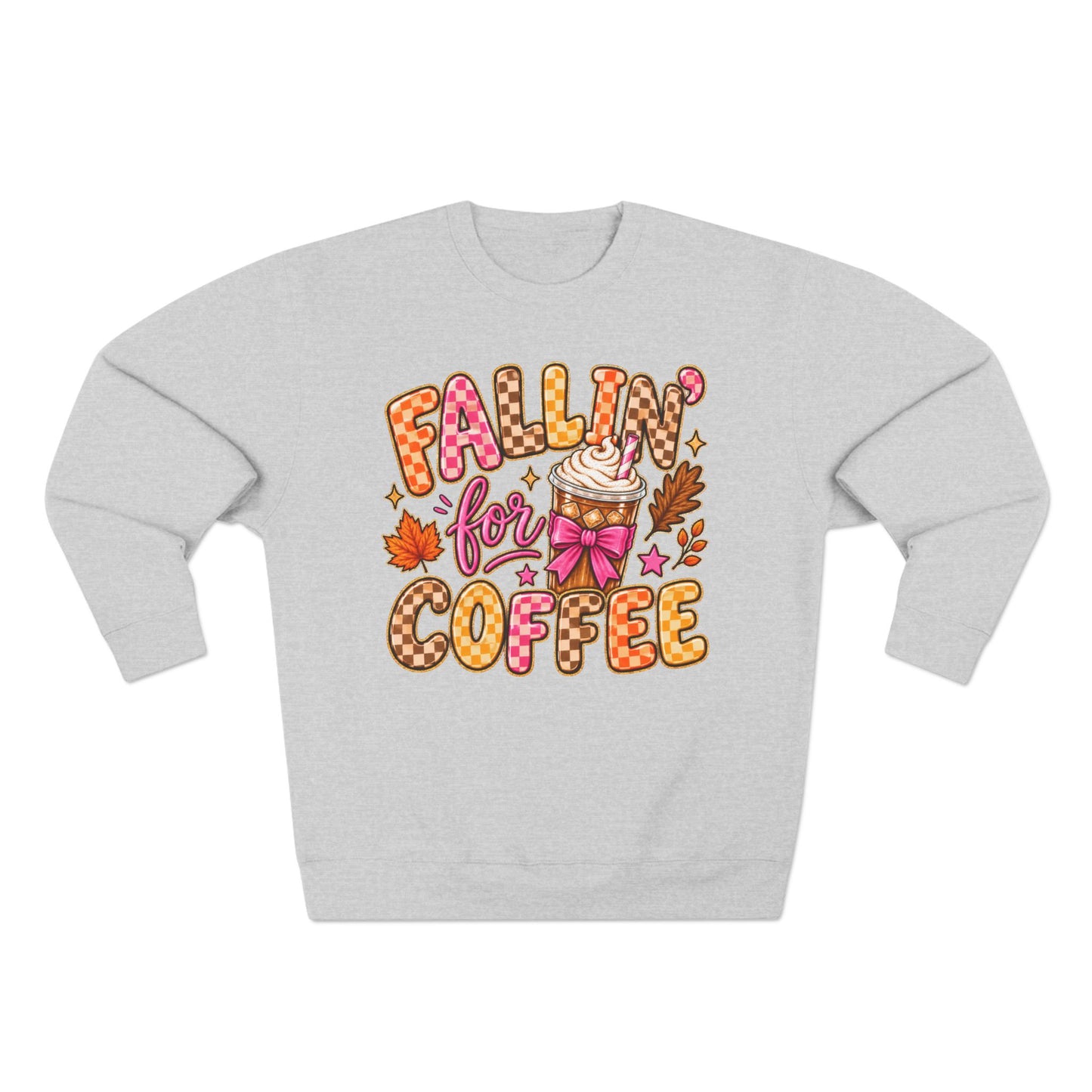 Falling for Coffee Sweatshirt | Fall Coffee Illustration, Leaves, Whipped Cream