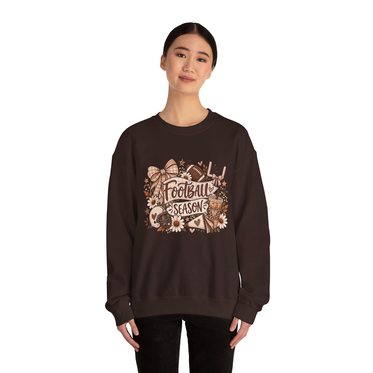 Football Season Crewneck Sweatshirt — Autumn Tailgate Graphic