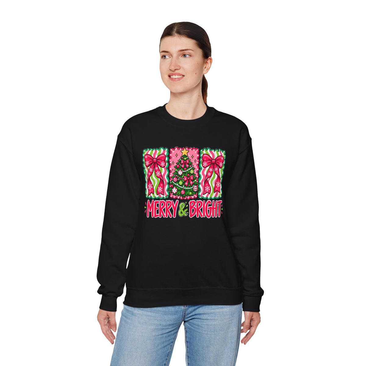Merry & Bright Christmas Crewneck Sweatshirt