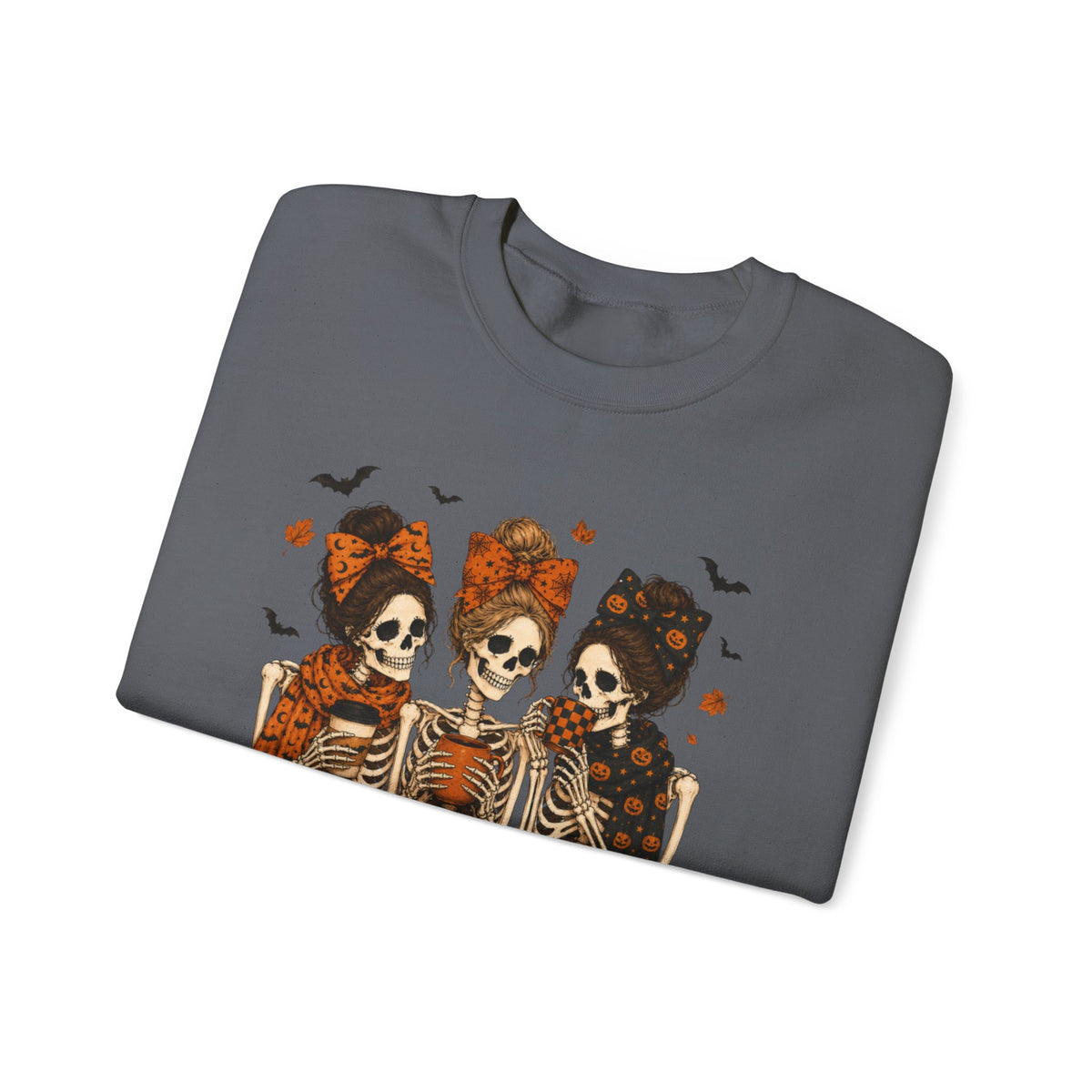 Skeleton Sisters Crewneck Sweatshirt — Halloween Day of the Dead Gothic Graphic
