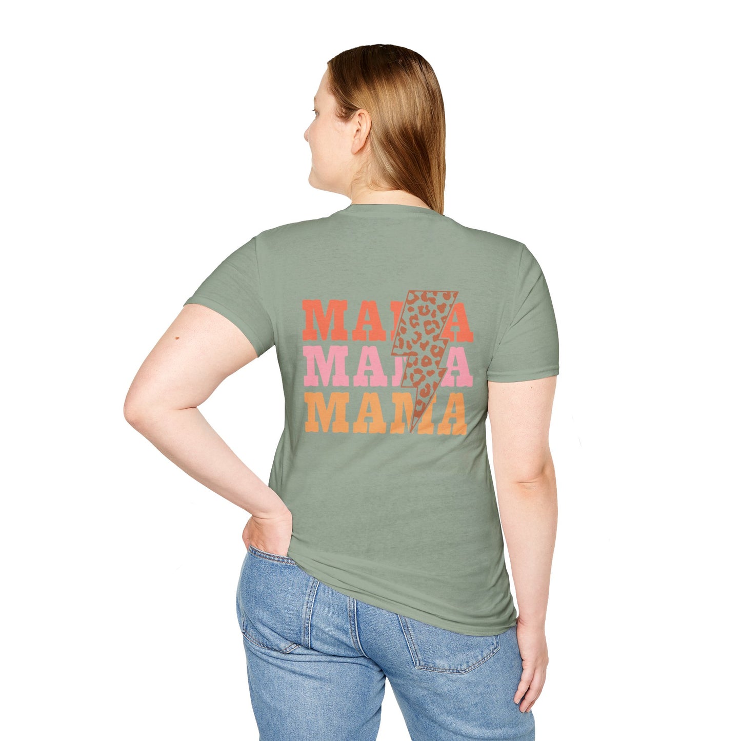 Mama Lightning Bolt Shirt, Retro Leopard Mama Tee, Trendy Mom Graphic Tee, Cool Mom Shirt, Gift for Mom, Neutral Aesthetic Tee