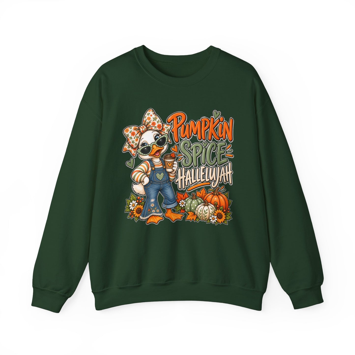 Pumpkin Spice Hallelujah Sweatshirt — Cute Fall Duck Graphic