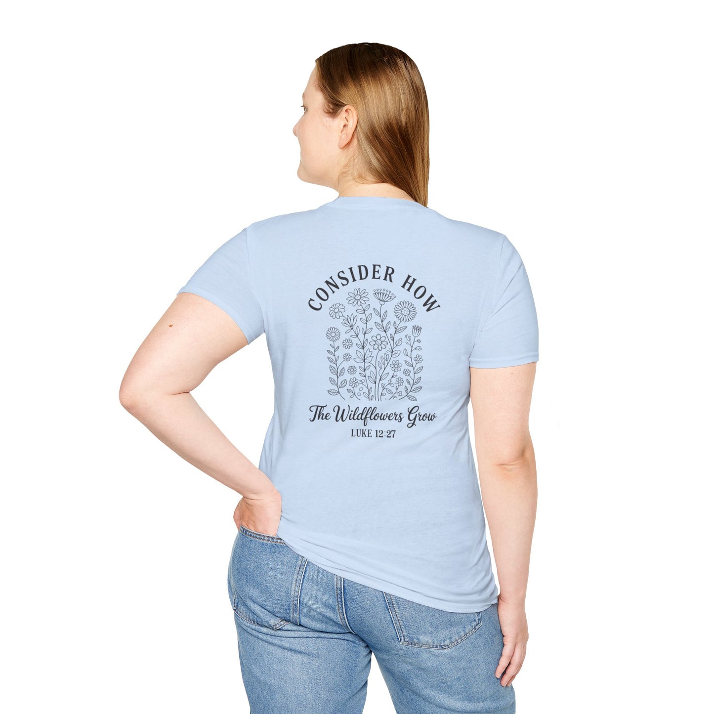 Faith Heart T-Shirt — Small Cross Chest Design