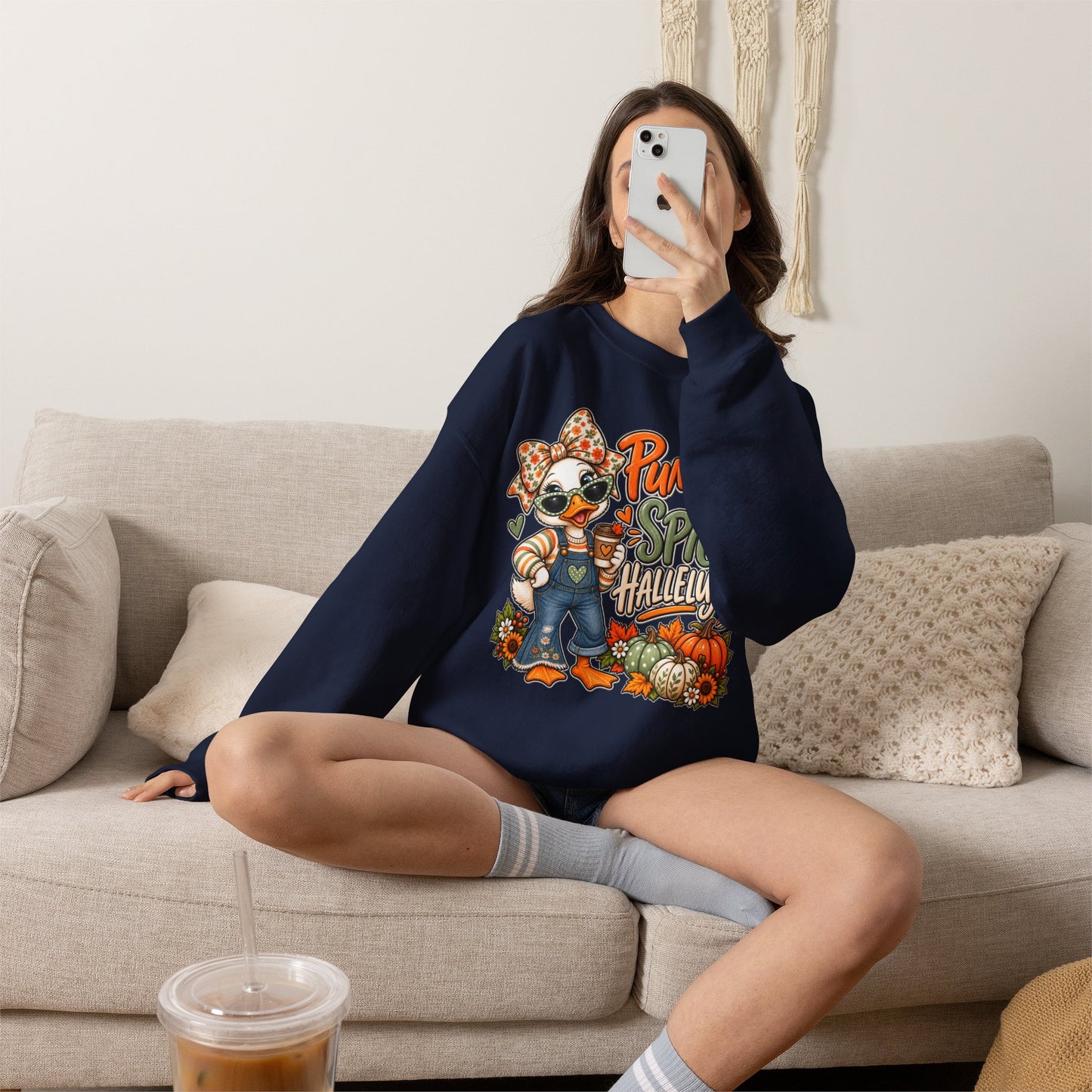 Pumpkin Spice Hallelujah Sweatshirt — Cute Fall Duck Graphic