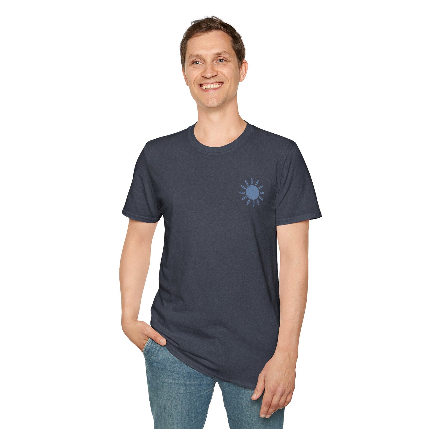 Sunshine & Lake Water Sunset T-Shirt — Boat on Lake View
