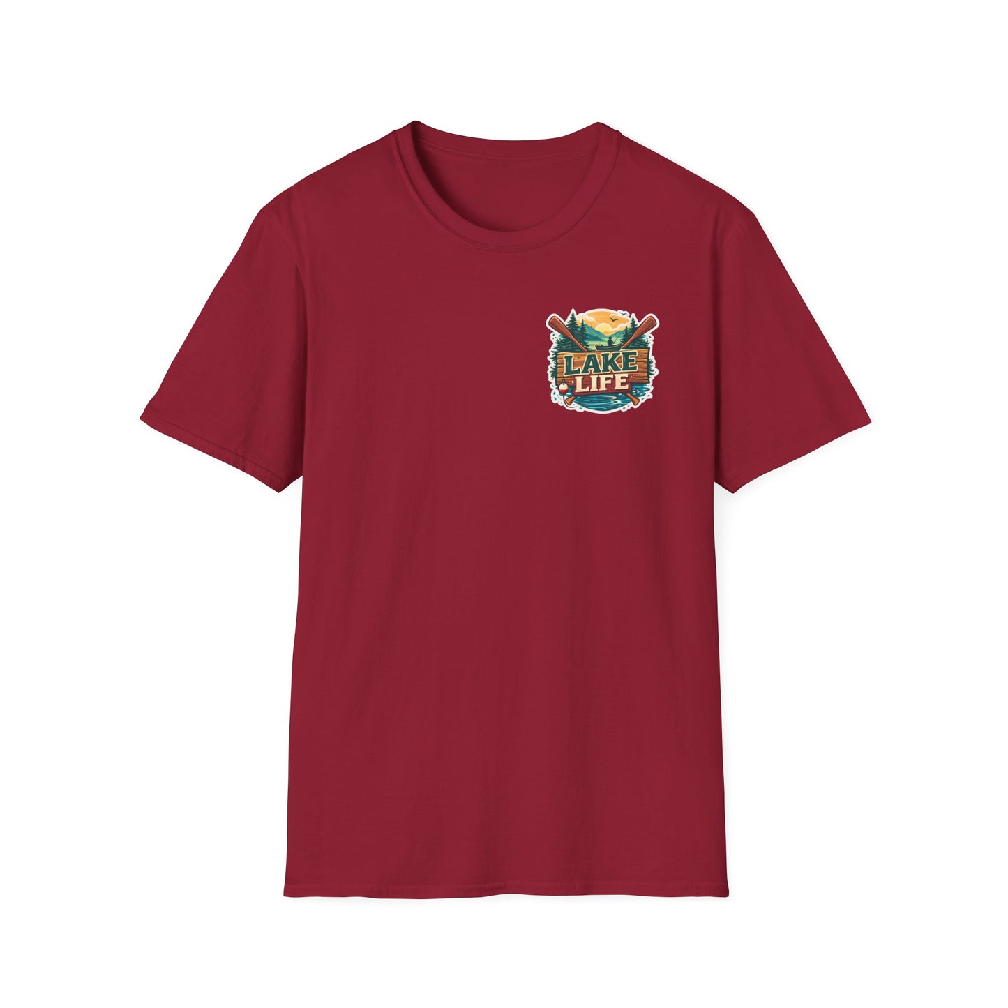 Lake Life T-Shirt — "Life Is Better at the Lake" Boat, Dock & Rocking Chair Design