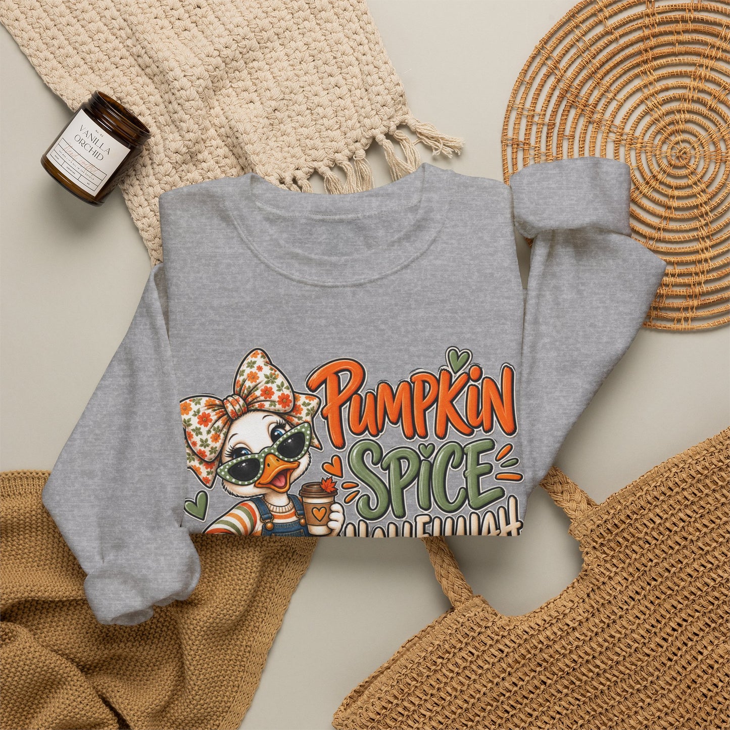 Pumpkin Spice Hallelujah Sweatshirt — Cute Fall Duck Graphic