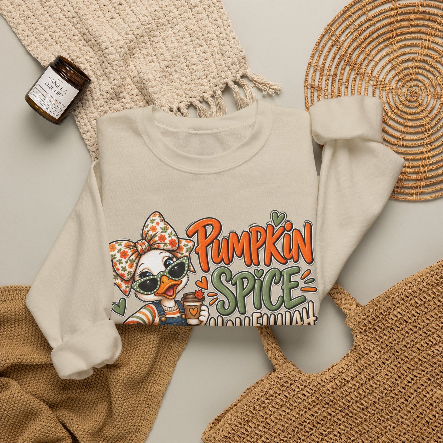 Pumpkin Spice Hallelujah Sweatshirt — Cute Fall Duck Graphic