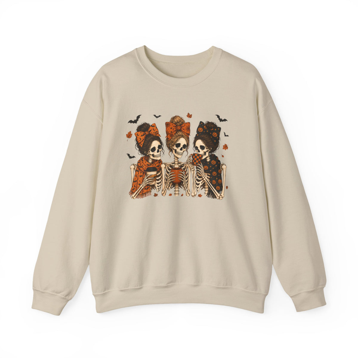 Skeleton Sisters Crewneck Sweatshirt — Halloween Day of the Dead Gothic Graphic