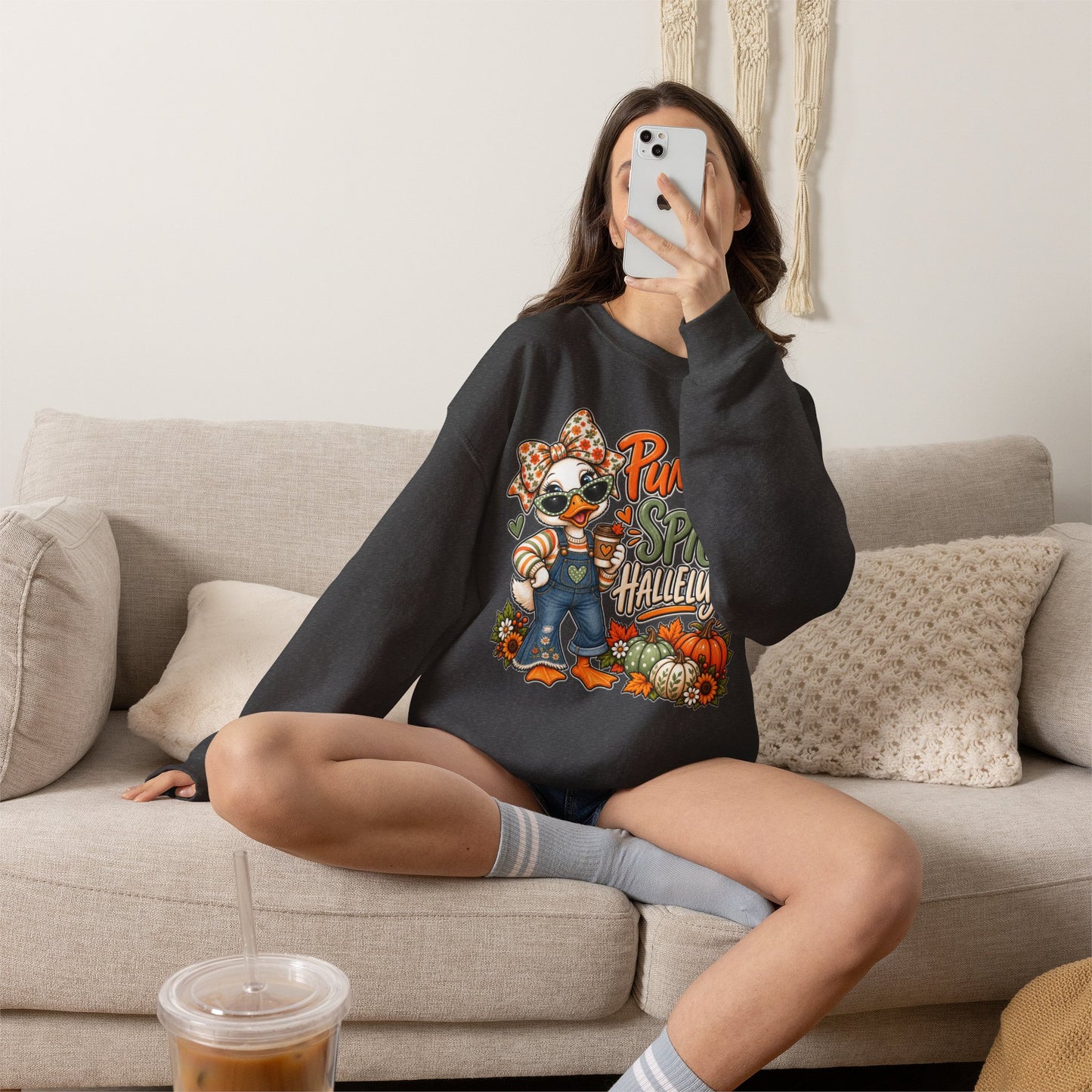 Pumpkin Spice Hallelujah Sweatshirt — Cute Fall Duck Graphic