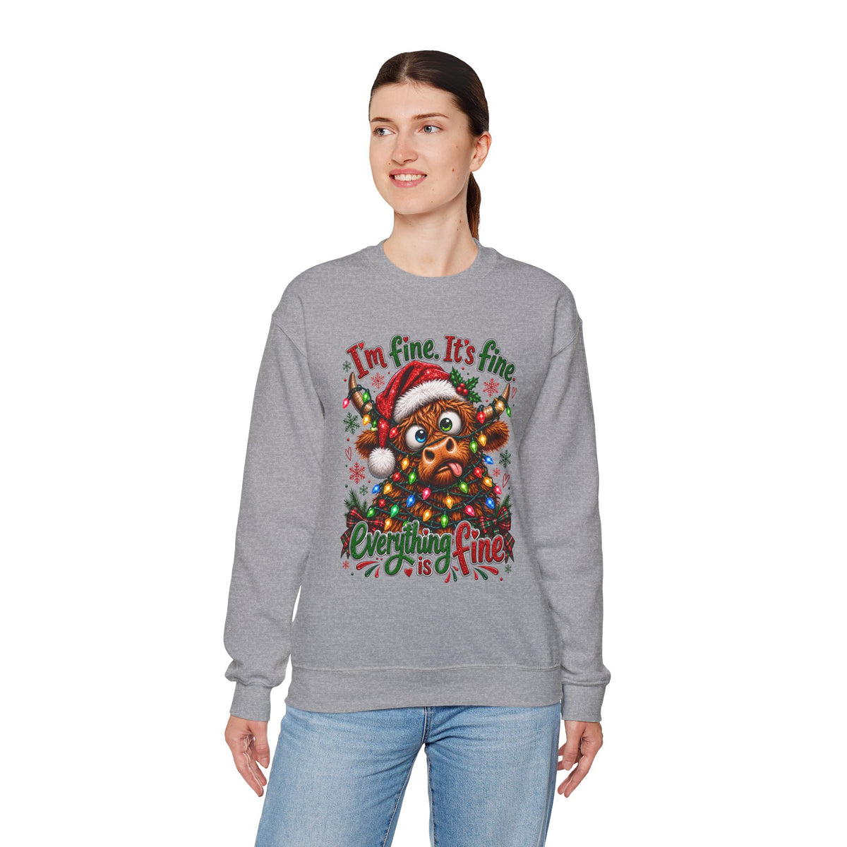 I’m Fine It’s Fine Everything Is Fine Sloth Christmas Sweatshirt