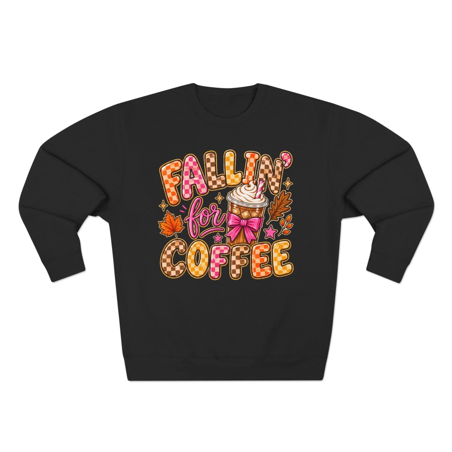 Falling for Coffee Sweatshirt | Fall Coffee Illustration, Leaves, Whipped Cream