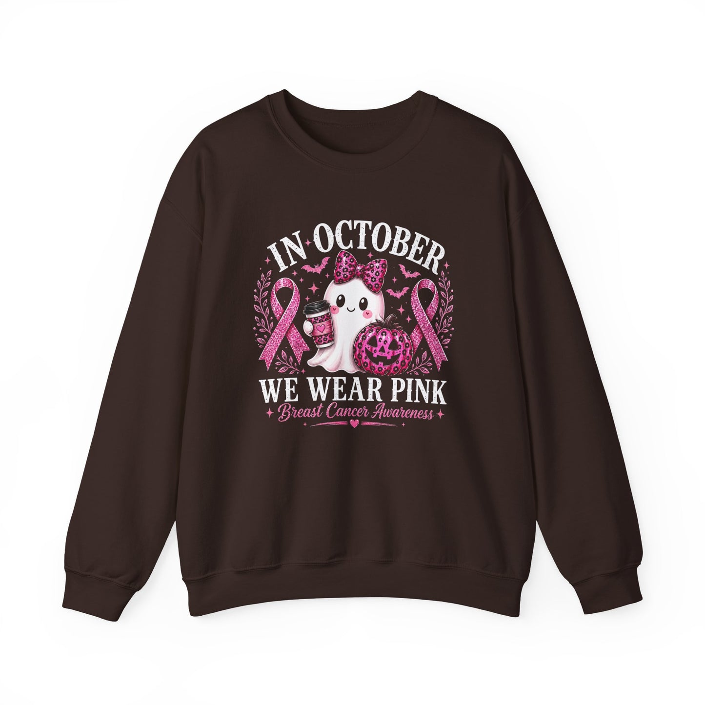 Breast Cancer Awareness Sweatshirt — "In October We Wear Pink" Cute Unicorn Design