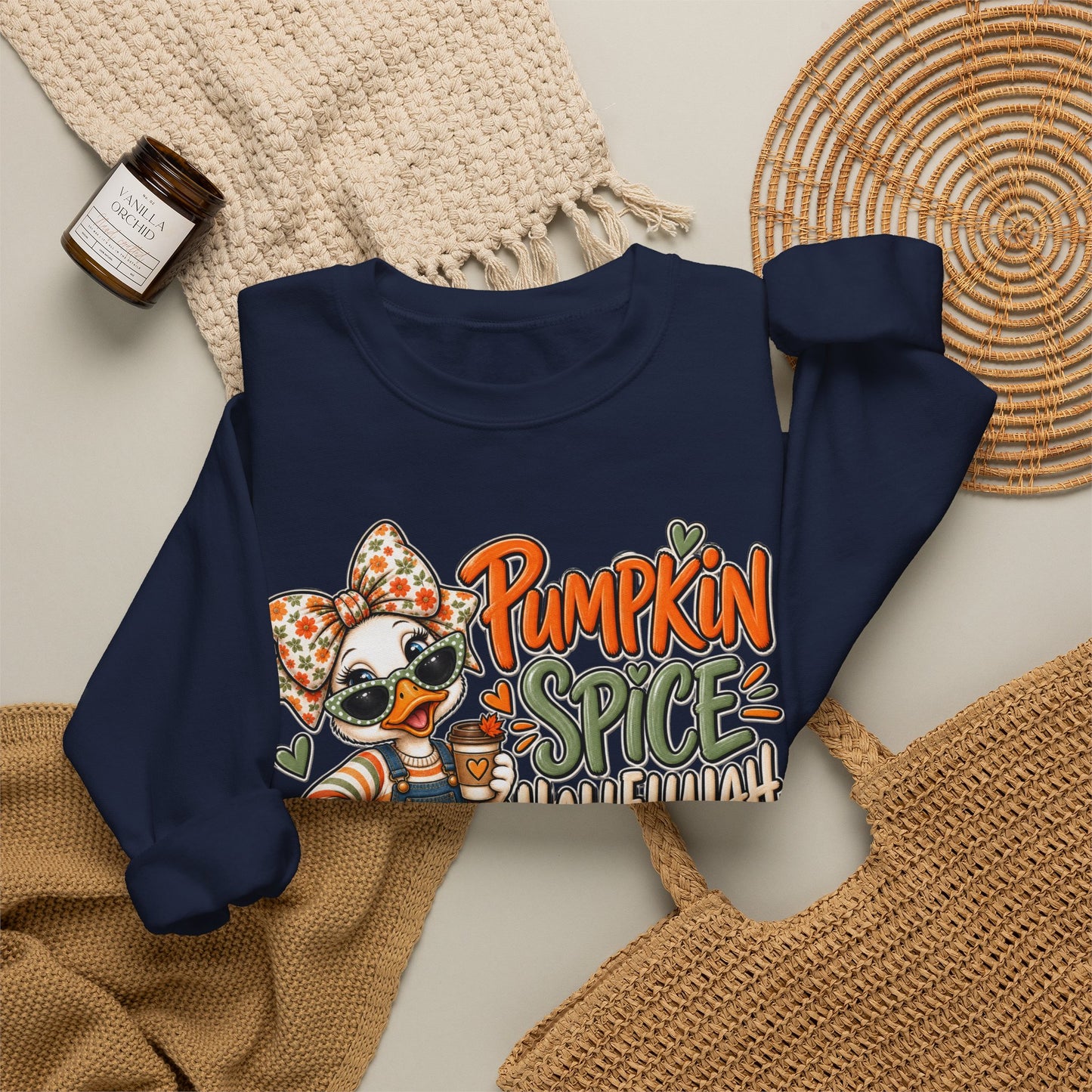Pumpkin Spice Hallelujah Sweatshirt — Cute Fall Duck Graphic