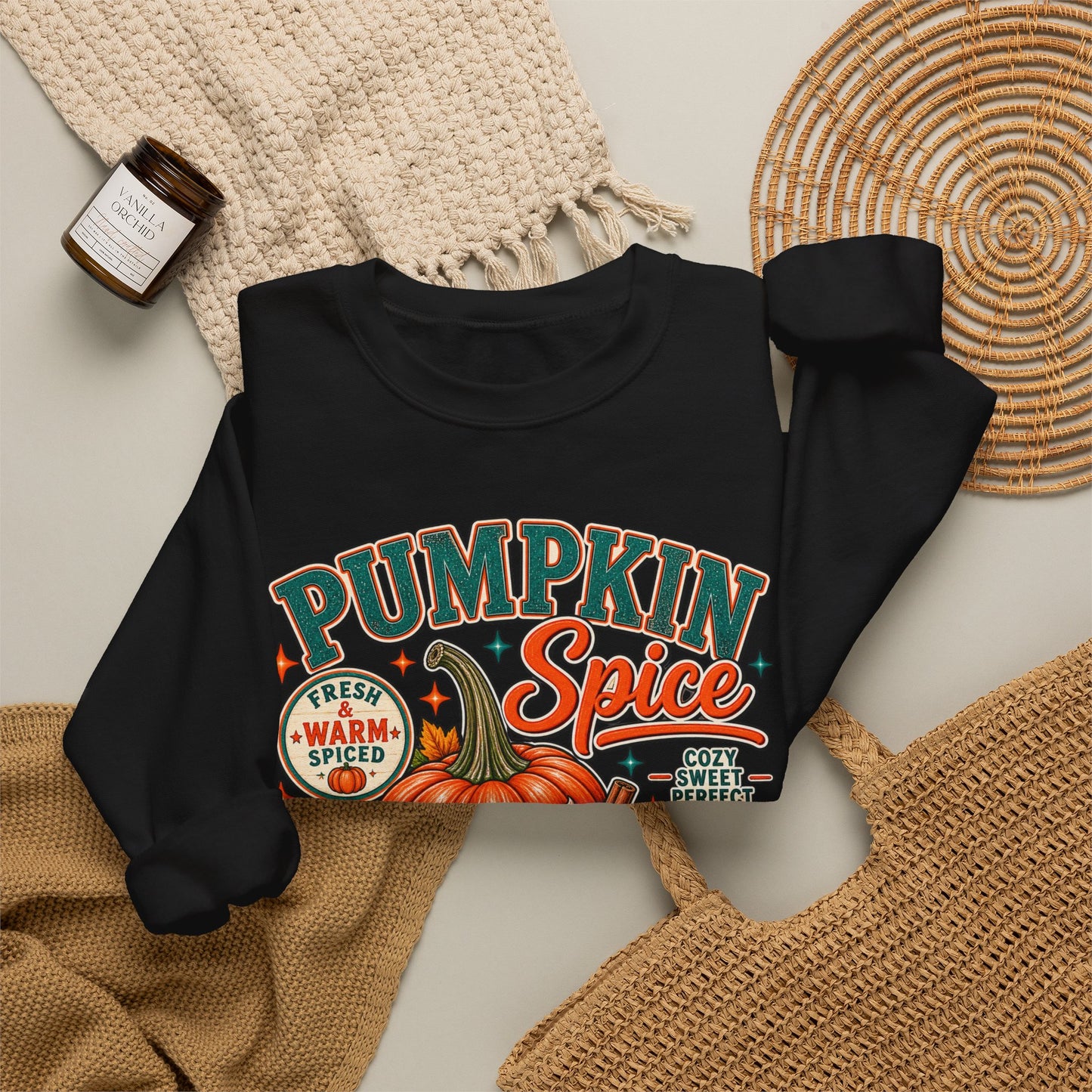Pumpkin Spice Fall Sweatshirt — Cozy Pumpkin Latte Autumn Graphic