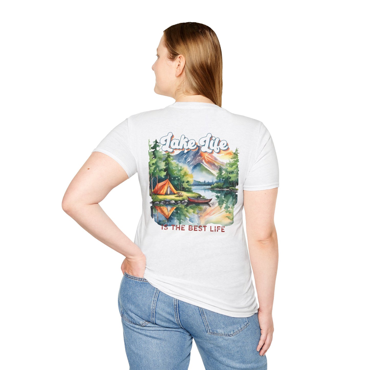 Lake Life Tee — Scenic Boat & Colorful Sky T-Shirt