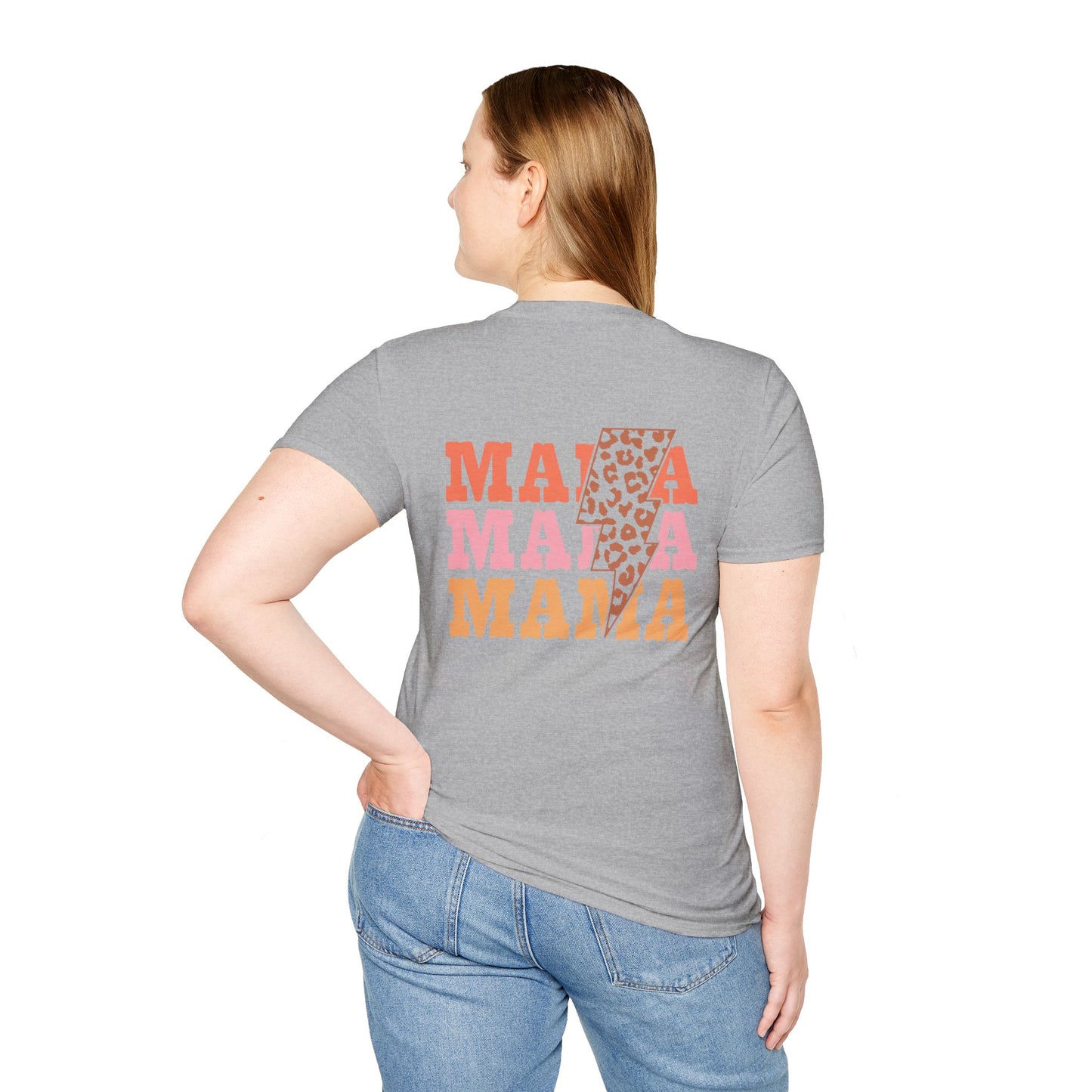 Mama Lightning Bolt Shirt, Retro Leopard Mama Tee, Trendy Mom Graphic Tee, Cool Mom Shirt, Gift for Mom, Neutral Aesthetic Tee