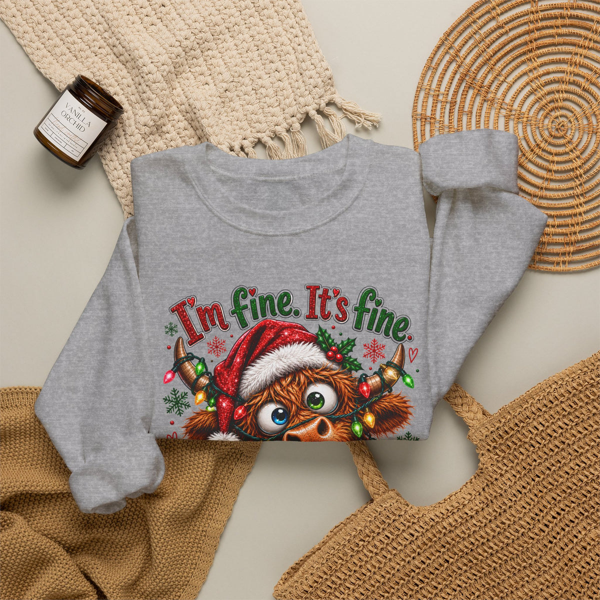 I’m Fine It’s Fine Everything Is Fine Sloth Christmas Sweatshirt