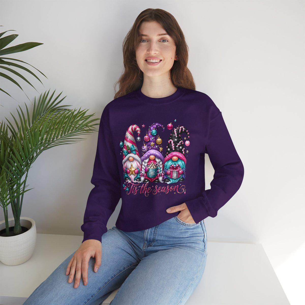 Christmas Gnome Sweatshirt - 'Tis the Season Holiday Crewneck