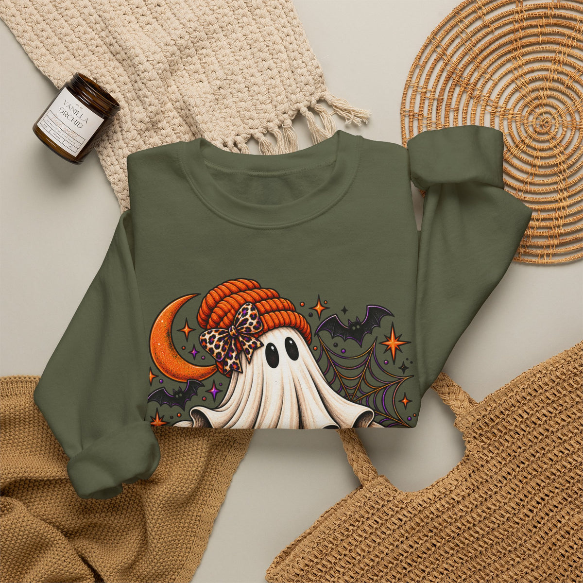 Halloween 'Spooky' Ghost Crewneck Sweatshirt