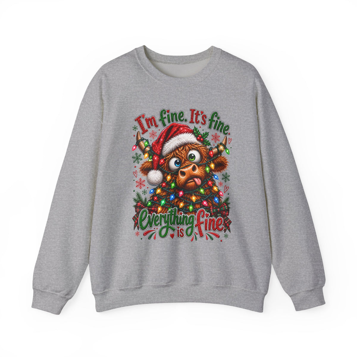 I’m Fine It’s Fine Everything Is Fine Sloth Christmas Sweatshirt