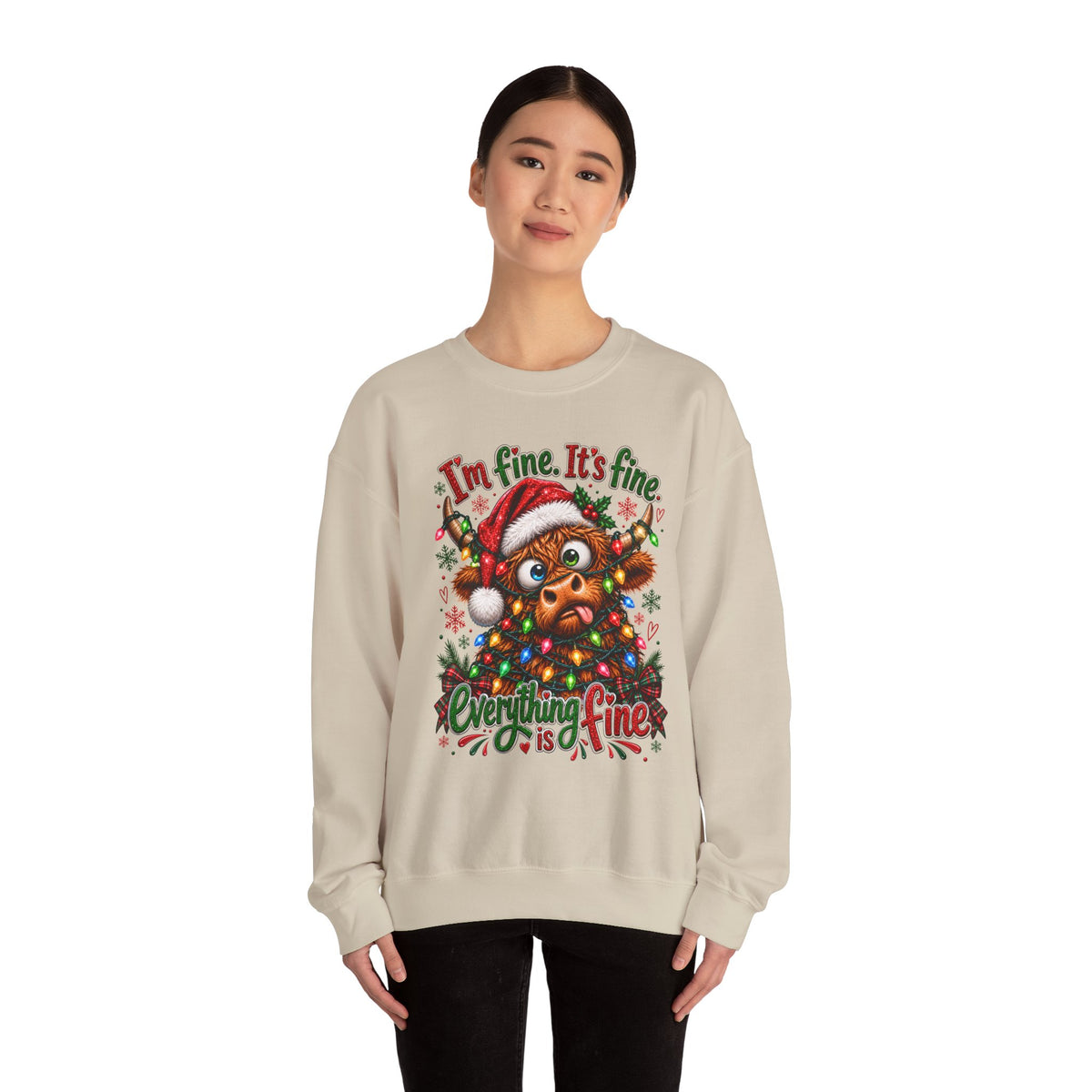I’m Fine It’s Fine Everything Is Fine Sloth Christmas Sweatshirt