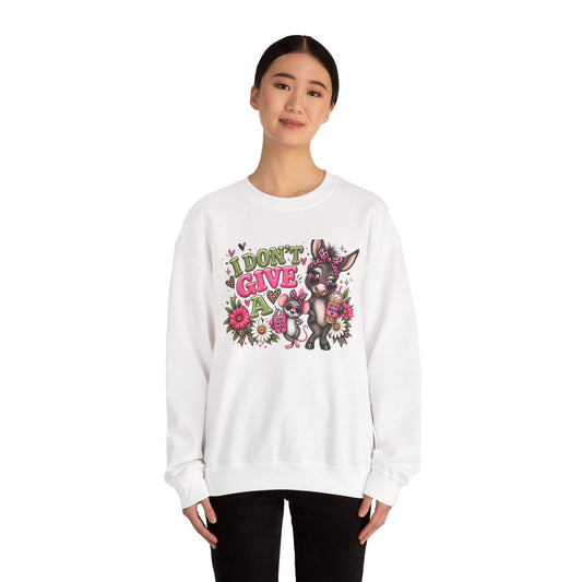 Cute Don’t Give A — Mouse & Donkey Graphic Sweatshirt