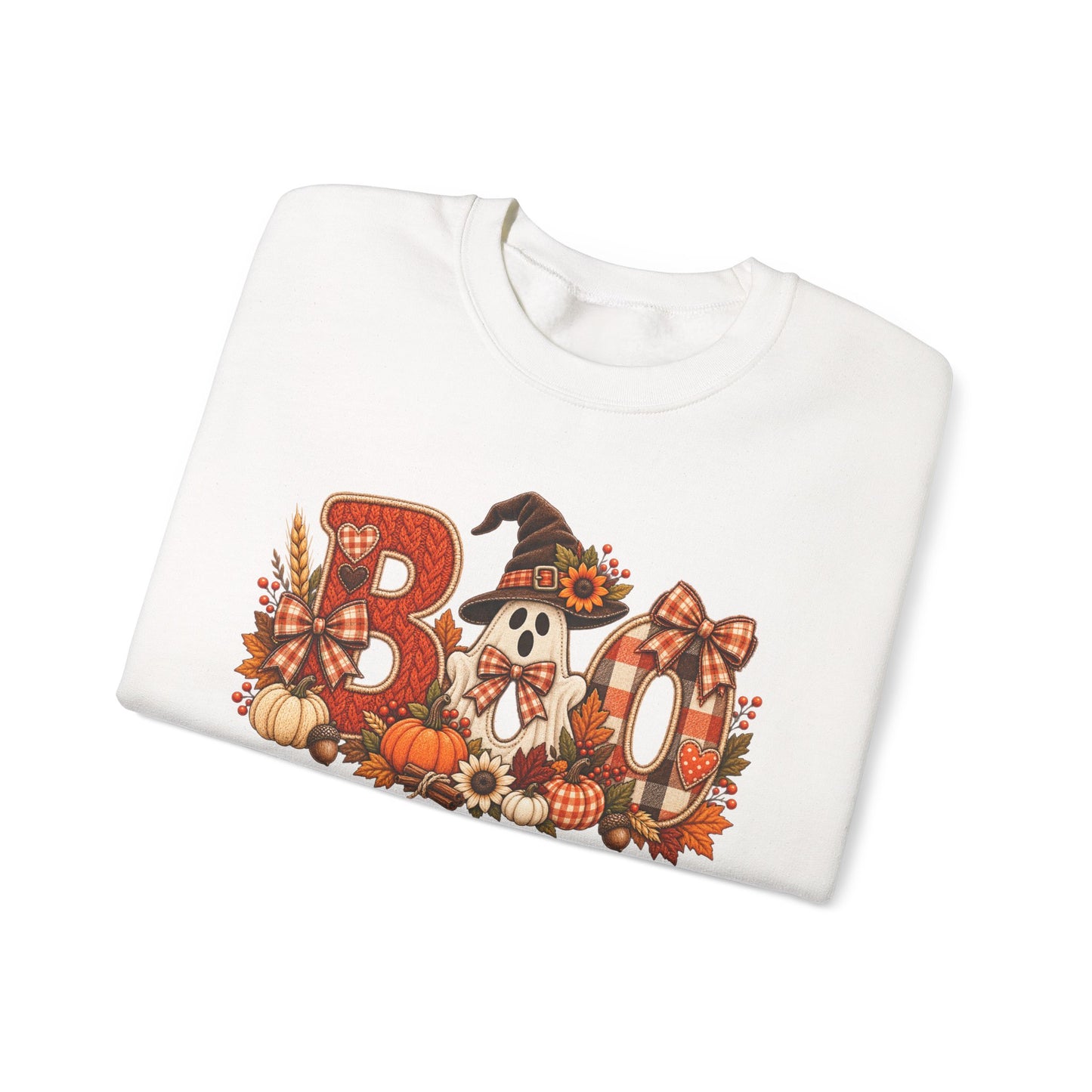 Halloween 'Boo' Crewneck Sweatshirt — Cute Autumn Ghost Pumpkin Design